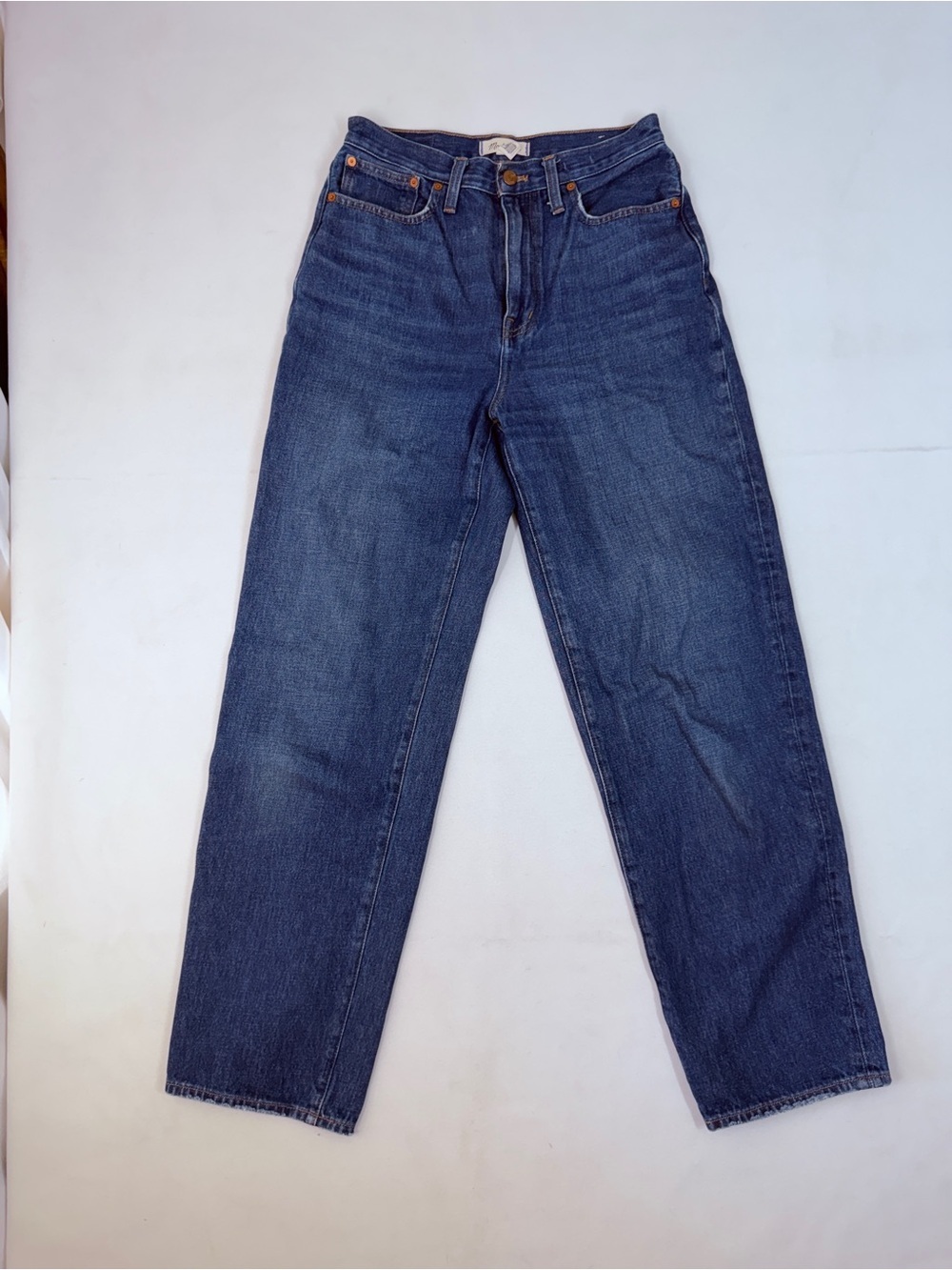Madewell Womens Baggy Straight Jeans Blue Sz 27 High Rise Loose Fit Casual Chic